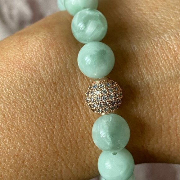 Genuine Green Moonstone Bracelet, Handmade - Picture 4 of 6